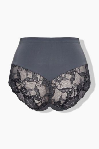 Plus size veliki brojevi Gaćice visokog struka s dodatkom ukrasne čipke za punije