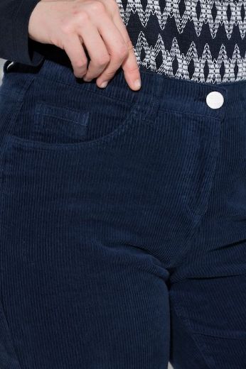 Plus size veliki brojevi Hlače od samta širokih ravnih nogavica s udobnim strukom za punije