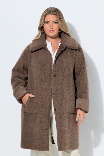 Plus size veliki brojevi Kaput obostrani od teddy flisa za punije