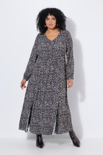 Plus size veliki brojevi Haljina maxi dugih rukava za punije