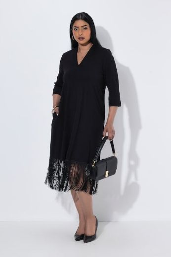 Plus size veliki brojevi Haljina midi 3/4 rukava za punije