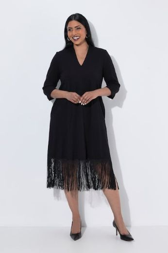Plus size veliki brojevi Haljina midi 3/4 rukava za punije