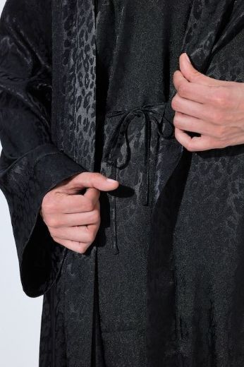 Plus size veliki brojevi Ogrtač satenski na vezanje za punije