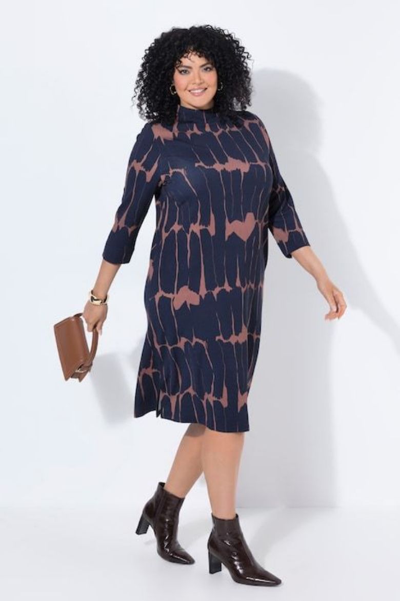 Plus size veliki brojevi Haljna midi 3/4 rukava za punije