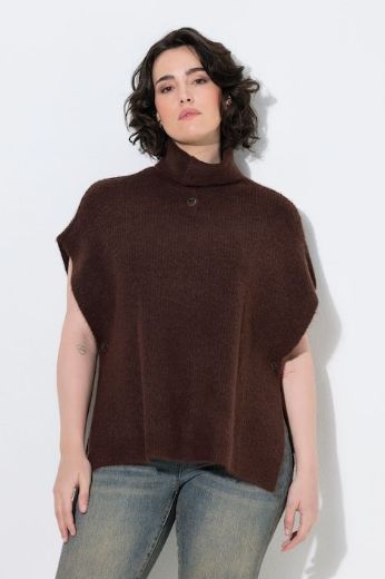 Plus size veliki brojevi Pulover bez rukava povišenog ovratnika za punije