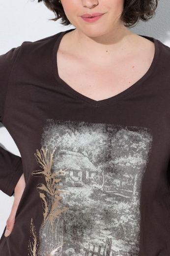 Plus size veliki brojevi Majica dugih rukava V ovratnika za punije