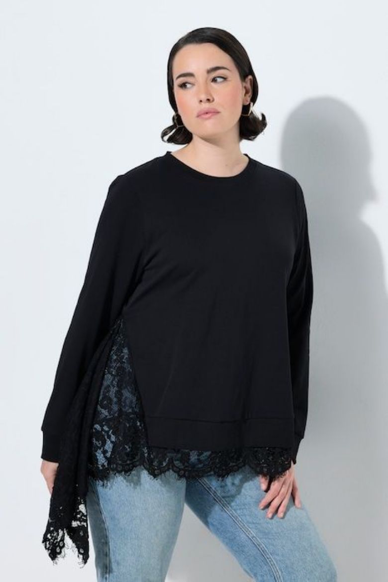Plus size veliki brojevi Majica dugih rukava asimetrična za punije