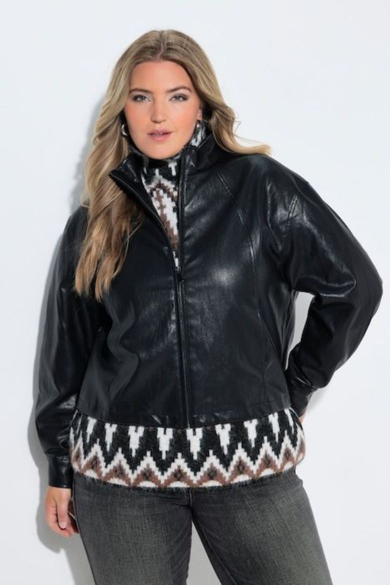 Plus size veliki brojevi Jakna od umjetne kože za punije