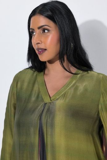 Plus size veliki brojevi Haljina dugih rukava A kroja za punije