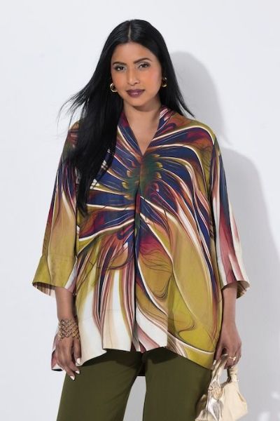Veliki brojevi Bluza 3/4 rukava A kroja moda za punije