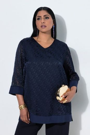 Plus size veliki brojevi Bluza 3/4 rukava V ovratnika za punije