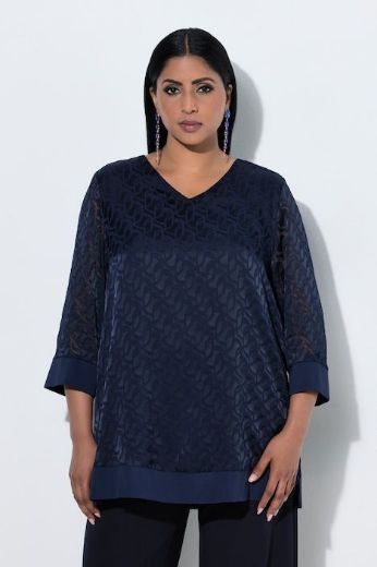 Plus size veliki brojevi Bluza 3/4 rukava V ovratnika za punije