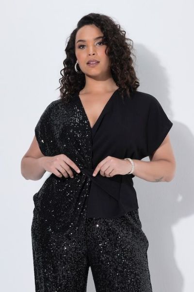 Veliki brojevi Bluza svečana kratkih rukava moda za punije