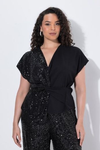 Plus size veliki brojevi Bluza svečana kratkih rukava za punije