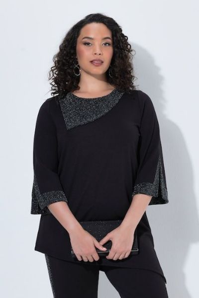 Veliki brojevi Bluza 3/4 rukava asimetričnog kroja moda za punije
