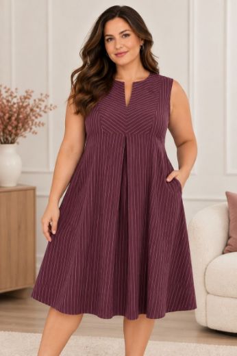 Plus size veliki brojevi Haljna bez rukava A kroja za punije