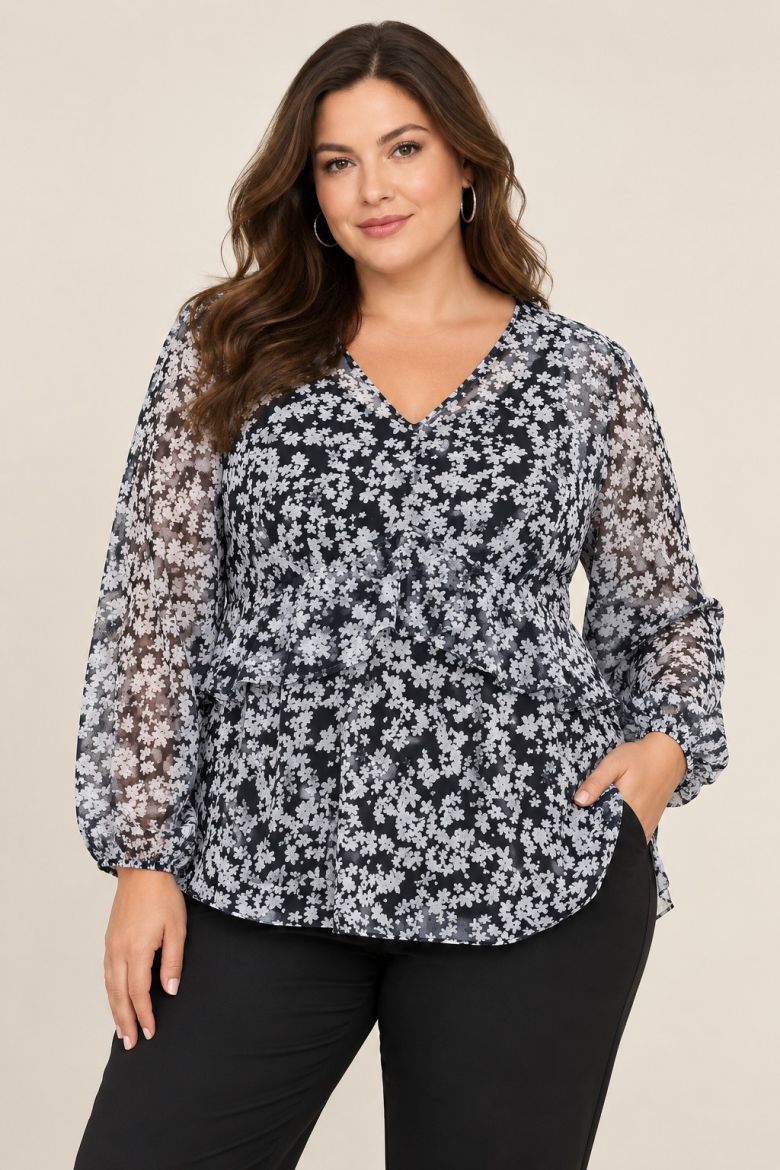 Plus size veliki brojevi Bluza dugih rukava za punije