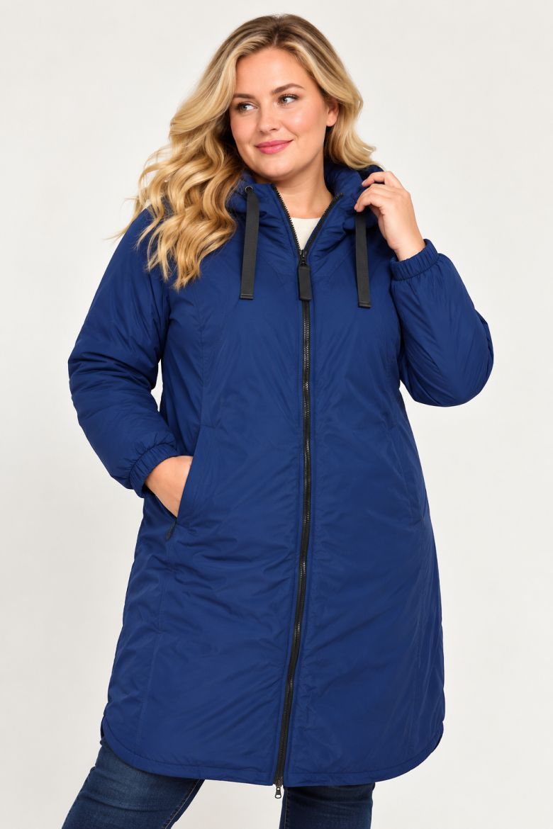 Plus size veliki brojevi Parka dužeg kroja s kapuljačom za punije