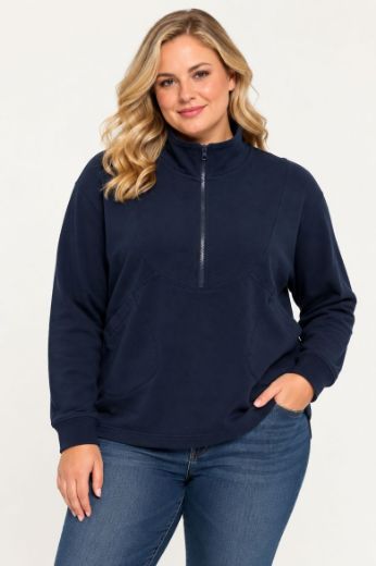 Plus size veliki brojevi Majica dugih rukava s polu patentnim zatvaračem za punije
