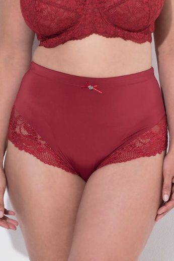 Plus size veliki brojevi Gaćice visokog struka s dodatkom ukrasne čipke za punije
