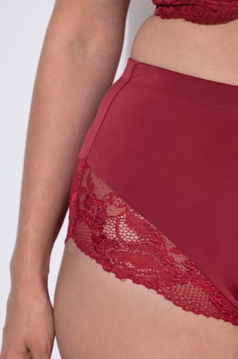 Plus size veliki brojevi Gaćice visokog struka s dodatkom ukrasne čipke za punije