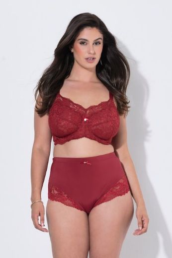 Plus size veliki brojevi Gaćice visokog struka s dodatkom ukrasne čipke za punije