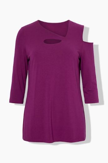 Plus size veliki brojevi Majica 3/4 rukava s asimetričnim izrezima za punije