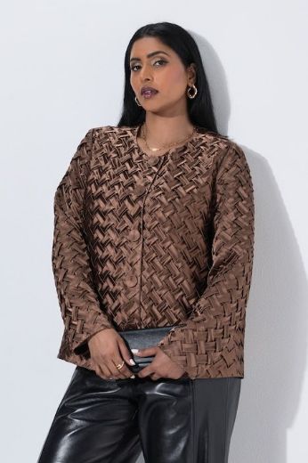 Plus size veliki brojevi Jakna lagana satenska na kopčanje za punije