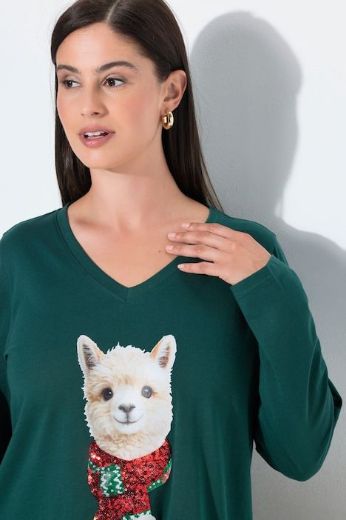 Plus size veliki brojevi Majica dugih rukava s božićnim motivom za punije