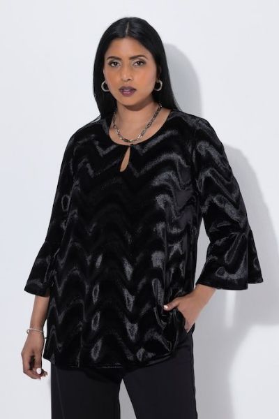 Veliki brojevi Bluza 3/4 rukava baršunasta moda za punije