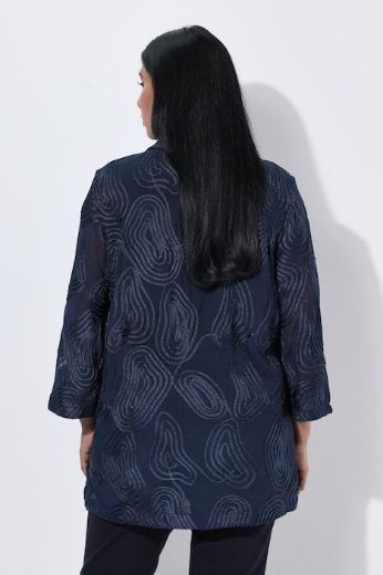Plus size veliki brojevi Jakna lagana 3/4 rukava s ukrasnim vezom za punije
