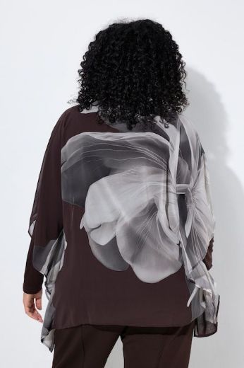 Plus size veliki brojevi Tunika kratkih rukava slojevitog izgleda za punije