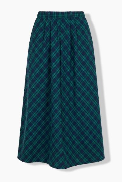 Veliki brojevi Suknja midi karirana A kroja moda za punije
