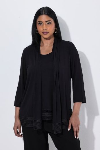 Plus size veliki brojevi Majica 3/4 rukava slojevitog izgleda za punije