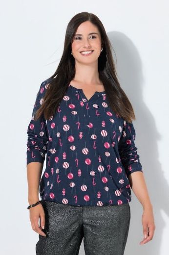 Plus size veliki brojevi Bluza dugih rukava s božićnim motivom za punije
