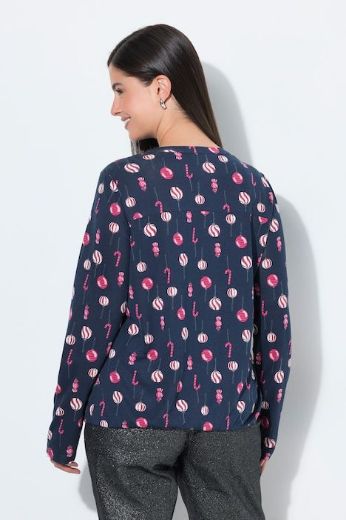 Plus size veliki brojevi Bluza dugih rukava s božićnim motivom za punije