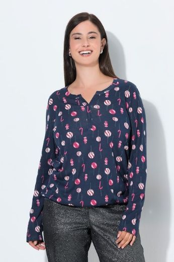 Plus size veliki brojevi Bluza dugih rukava s božićnim motivom za punije