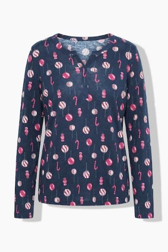 Plus size veliki brojevi Bluza dugih rukava s božićnim motivom za punije
