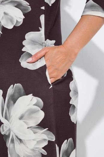 Plus size veliki brojevi Haljina midi 3/4 rukava cvjetnog uzorka za punije