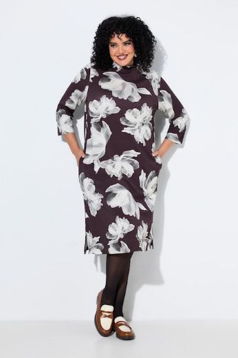 Plus size veliki brojevi Haljina midi 3/4 rukava cvjetnog uzorka za punije