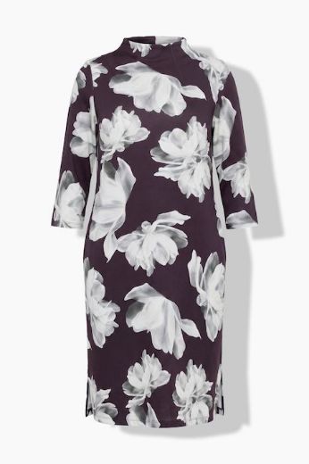 Plus size veliki brojevi Haljina midi 3/4 rukava cvjetnog uzorka za punije