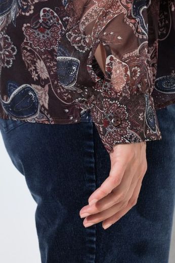 Plus size veliki brojevi Bluza dugih rukava od šifona s mašnom za punije