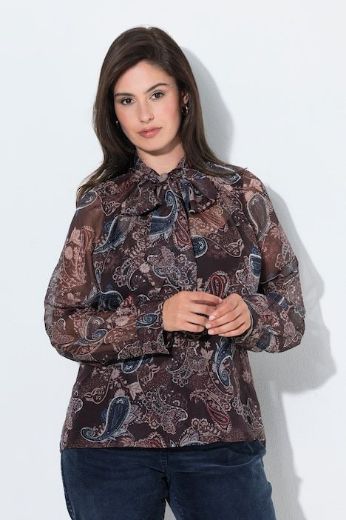 Plus size veliki brojevi Bluza dugih rukava od šifona s mašnom za punije
