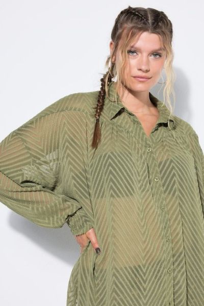 Veliki brojevi Bluza dugih rukava od šifona moda za punije