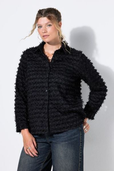 Veliki brojevi Bluza dugih rukava s resicama moda za punije