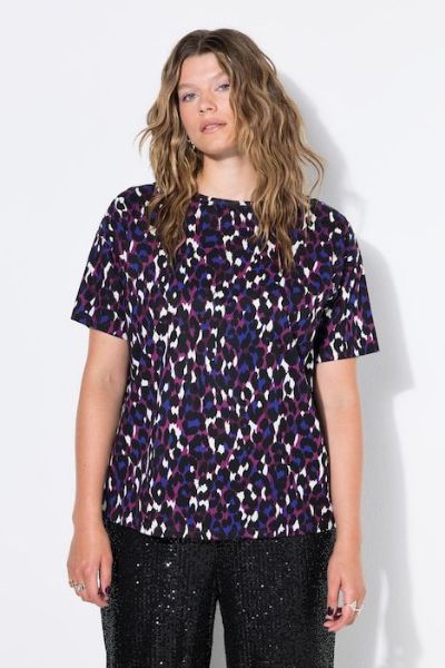 Veliki brojevi Majica kratkih rukava šireg kroja leopard uzorka moda za punije