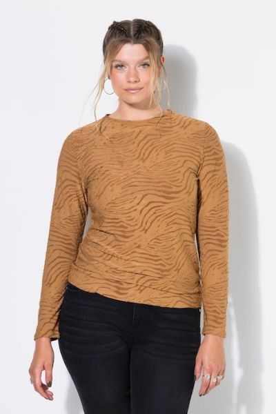 Veliki brojevi Majica dugih rukava mrežasta zebra uzorka moda za punije