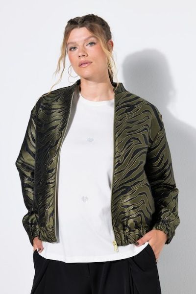 Veliki brojevi Jakna lagana s patentnim zatvaračem zebra uzorka moda za punije