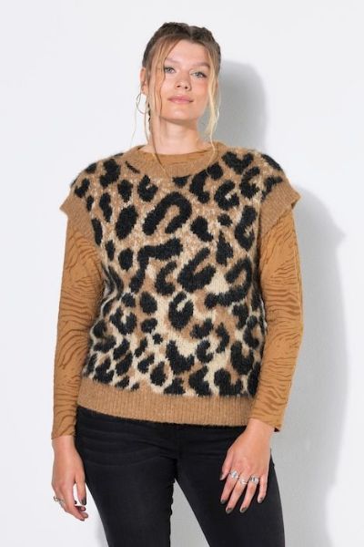 Veliki brojevi Pulover bez rukava leopard uzorka moda za punije
